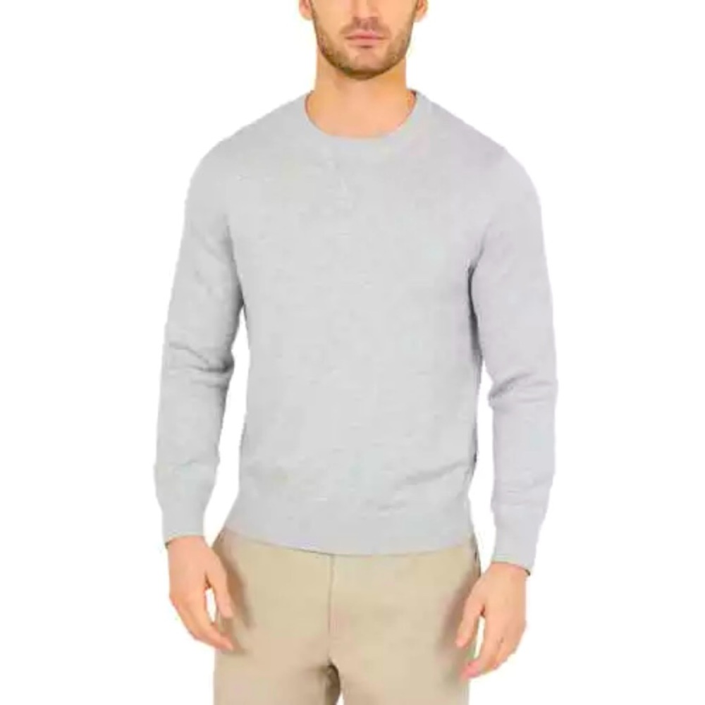 Nautica Pima Men's Crew Neck Sweater Gray 2XL New